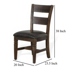 Utopia Dining Chair, Set of 2, Ladderback, Dark Gray Fabric and Brown Mahogany