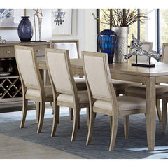 Modern Contemporary Side Chairs Set of 2, Upholstered Seat and Back Gray Finish Wooden Furniture