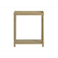 Narrow Side End Tables with Shelf, Set of 2, Distressed Oak
