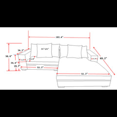 Odysseus Oversized Two-Piece Right Facing Sectional Couches for Living Room, 102.4-Inch L Shaped Sofa with Chaise, Upholstered with Corduroy Fabric, Black
