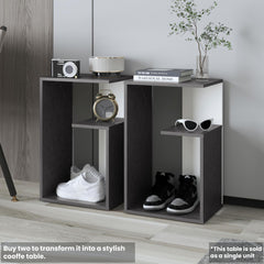 Cosmos 25" High 3-Tier Open Shelf Side Table, Onix - White