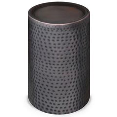Waltz 16 inch Wide Metal Side Table in Hammered Antique Copper