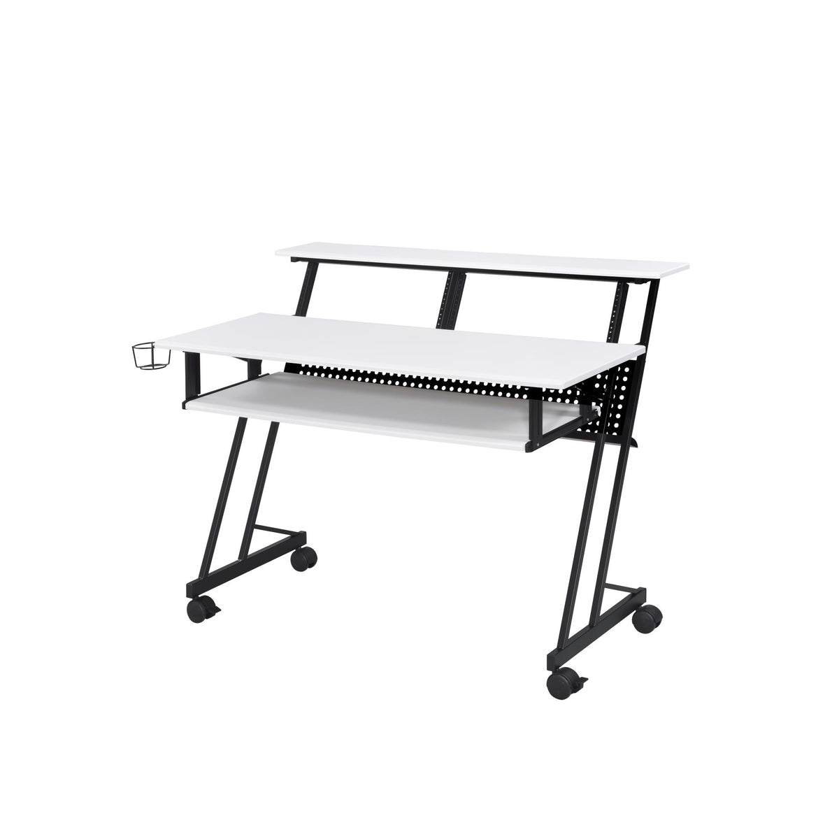 Halo White & Black Finish Music Recording Studio Desk