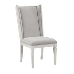 Sanctuary Light Gray Linen & Weathered White Finish Side Chair( Set of 2)