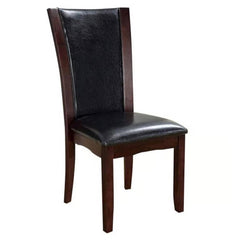 Elysium Comfort Contemporary 2pcs Side Chairs Dark Cherry Brown Leatherette Cushion Seat Kitchen Dining Room Furniture