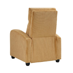 Hecuba Manual Push Back Reclining Chair with Yellow Ribbed Corduroy