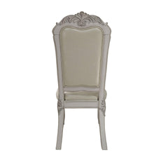 Chronos Synthetic Leather, Fabric & Bone White Finish Side Chair (Set of 2)