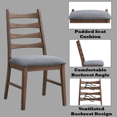 Vertex Dark Gray Linen & Walnut Finish Side Chair (Set of 2)