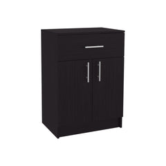 Andromache Multistorage Pantry Cabinet, One Drawer, Two Interior Shelves Black Wengue