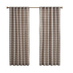 Cassandra Rod Pocket and Back Tab Curtain Panel with Fleece Lining Brown 50x95"