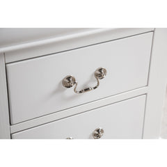White Finish Nightstand 1pc Bracket Legs Dovetail Drawers Hanging Handles Transitional White Finish Bedroom Furniture