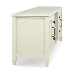 Celestia 72 inch Wide Solid Wood TV Stand in Antique White For TVs up to 80 inches