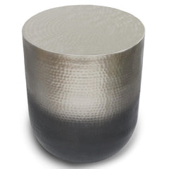 Rhea Metal Side Table in Silver Ombre