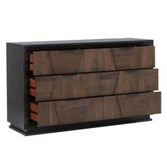 Neptune Traditional Style 6-Drawer Dresser Made with Wood in Walnut (THIS ITEM INCLUDES DRESSER ONLY)