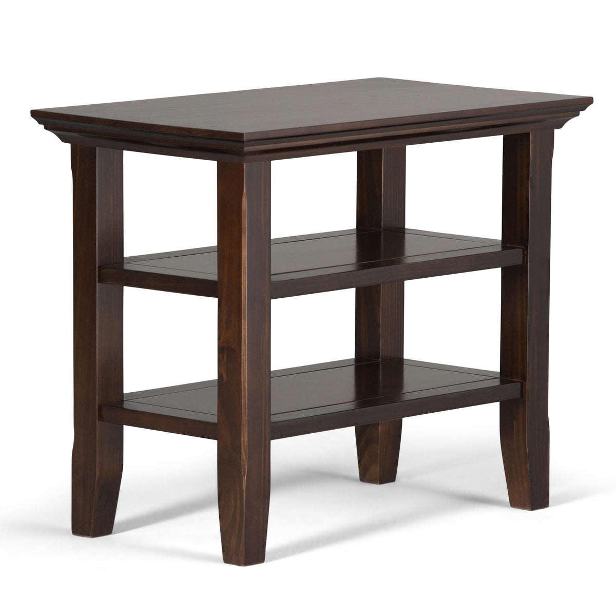 Eternity Solid Wood Narrow Side Table in Brunette Brown