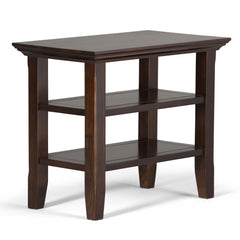 Eternity Solid Wood Narrow Side Table in Brunette Brown