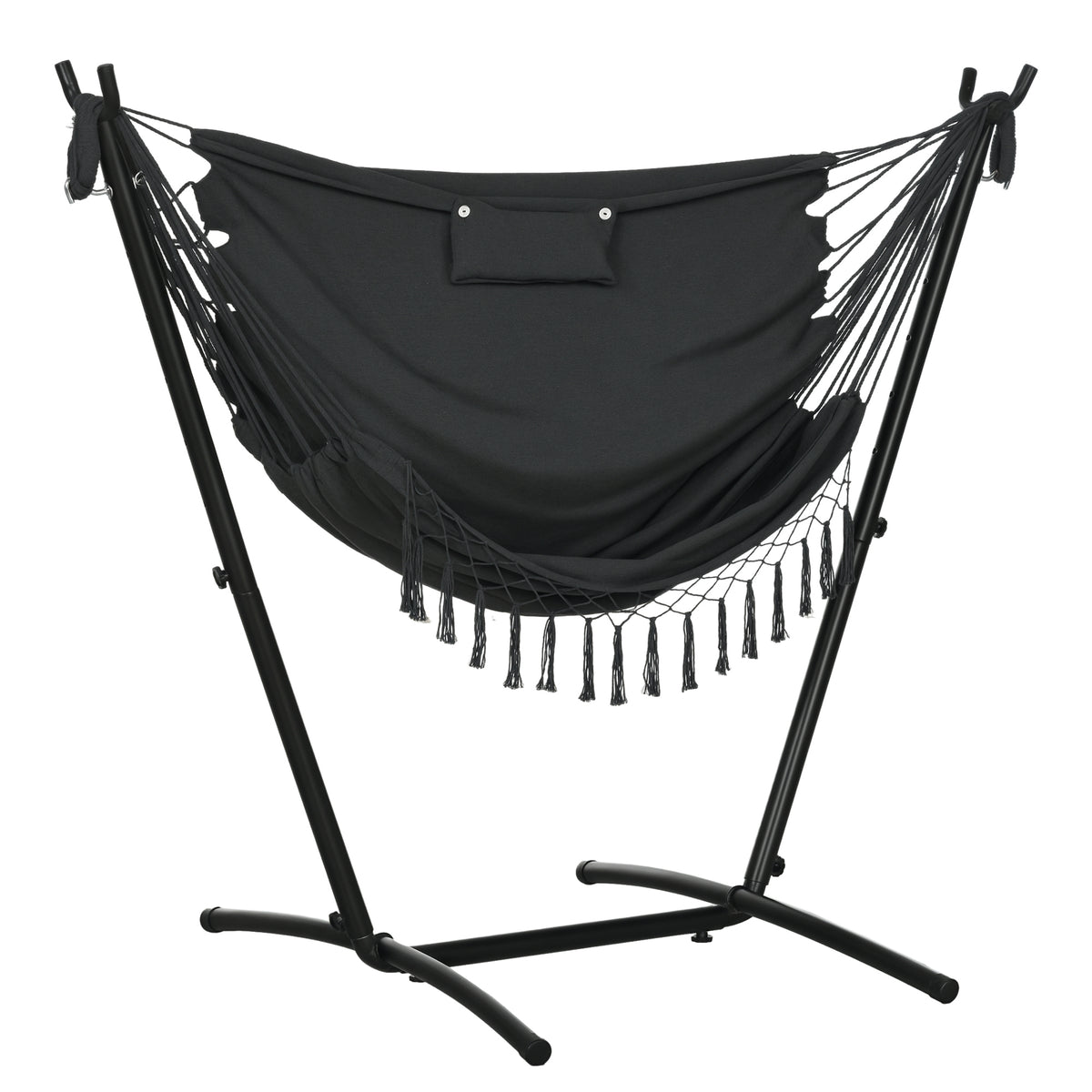U Shape Stand Hammock Chair, Headrest Include Hammock Swing, Dark Gray