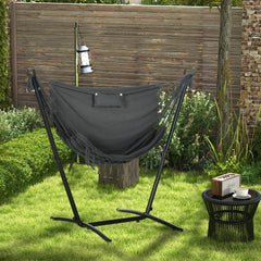U Shape Stand Hammock Chair, Headrest Include Hammock Swing, Dark Gray