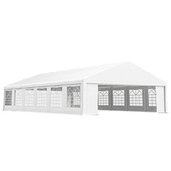 23' x 39' Large Outdoor Carport Canopy Party Tent with Removable Protective Sidewalls & Windows, White