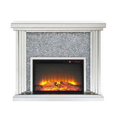 Infinity Mirrored & Faux Diamonds Fireplace (Battery not Included)