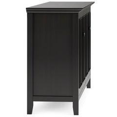 Atlas 66 inch Wide Solid Wood Transitional 4 Door Storage Cabinet in Hickory Brown