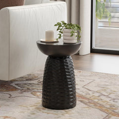 Comet 13 inch Solid Mango Accent Table in Black