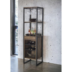 Epimetheus Weathered Oak Finish Wine Rack