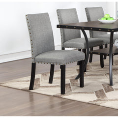 Iphigenia Fabric Modern Set of 2 Dining Chairs Plush Cushion Side Chairs Nailheads Trim Wooden Chair Kitchen Dining Room
