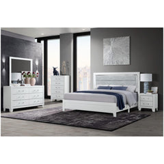 SUMMIT WHITE QUEEN BED WITH LED