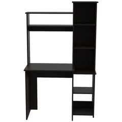 Desk, Five Shelves, Two Superior Shelves, Black