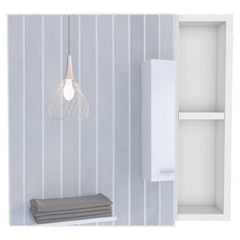 Orion Medicine Cabinet, Three Internal Shelves, Single Door, Two External Shelves -White