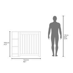 Camelot Cover Cabinet Joseph with Slatted Frame and 3 Shelves, Decorative Heater Cover, Modern Furniture Accent, White