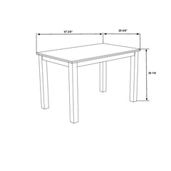 Odyssey White and Black Dining Table and (4) Grey Dining Chairs