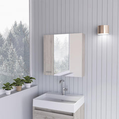 Aria Mirror Medicine Cabinet, With Four Internal Shelves, Double Door, Minimalist Bathroom Storage