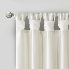 Olympus Tab Lined Window Curtain Panel White 50x95"