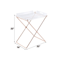 Menelaus Clear Acrylic & Copper Finish Tray Table