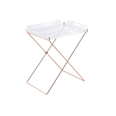 Menelaus Clear Acrylic & Copper Finish Tray Table