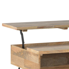Nova 36 inch Wide Solid Mango Wood Small Lift Top Coffee Table in Natural