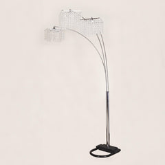 1pc Modern Design Classic Luxury Sleek Multi-head Floor Arc Lamp Crystal-like Accents Drape Living Room Curve Lamp