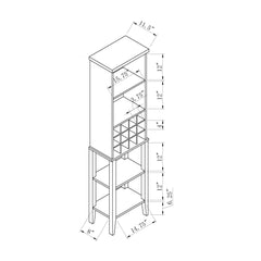 Armageddon Wine bottle rack Metal wine glass rack Four shelves Red Cocoa color Espresso