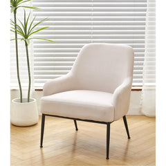 Quasar Velvet Accent Chair, Modern Upholstered Armchair with Metal Legs, Comfy Side Chair for Living Room Bedroom