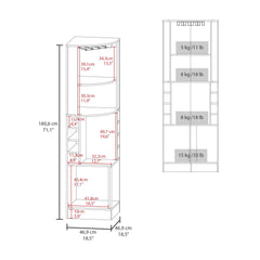 Star Being Corner Bar Cabinet, Glass Rack, Double Door Cabinet, Eight Built-In Wine Rack, White