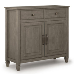 Celestia Solid Wood Entryway Storage Cabinet in Farmhouse Grey
