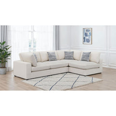 Hephaestus Beige 4-piece Upholstered Sectional with Reversible Cushions