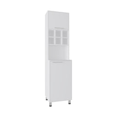 Saga 80" High Double Cabinet Kitchen Pantry , Storage Cabinet, Six spice Cubbies and Four Shelves for Kitchen, Garage White