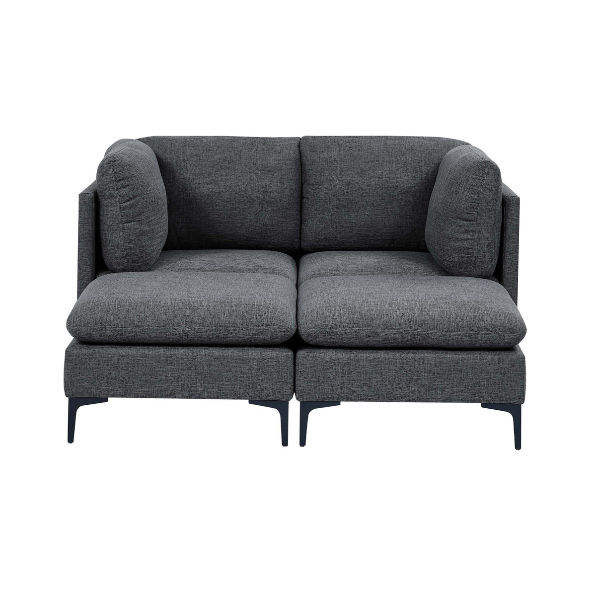 Linen Upholstered Modular Sectional with Metal Legs