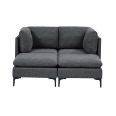 Linen Upholstered Modular Sectional with Metal Legs