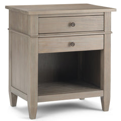 Aegisthus 24 inch Wide Solid Wood Bedside Table in Distressed Grey