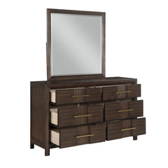 Oasis Modern Style 6-Drawer Dresser Made with Wood in Walnut(Includes Dresser Only)