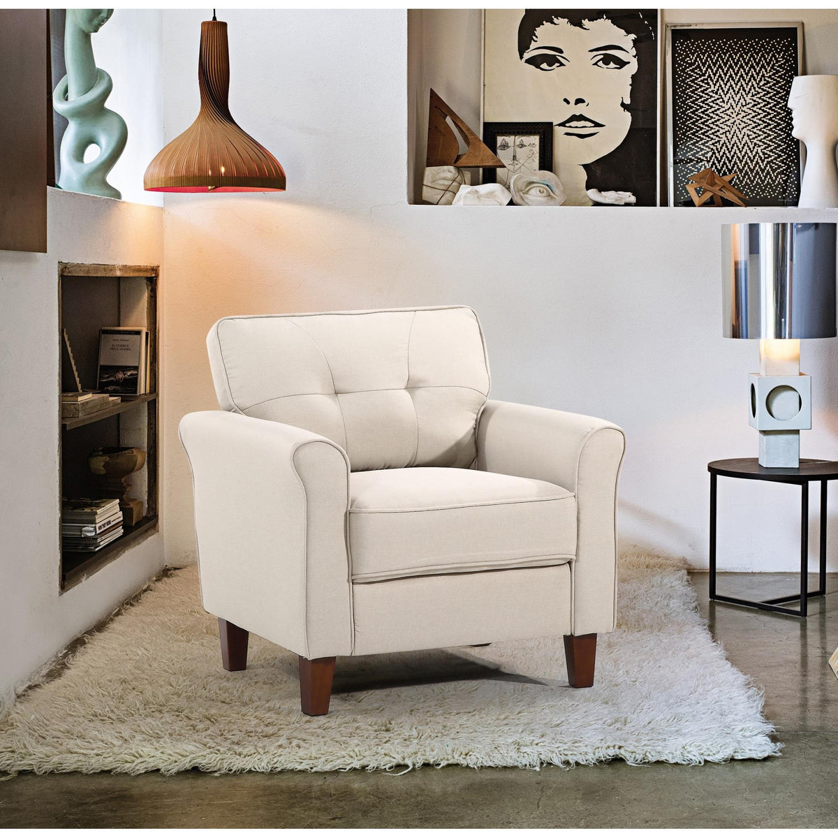 Mid-Century Accent Chair, Arm Chair for Living Room, Apartment, Guest Room & Home Office